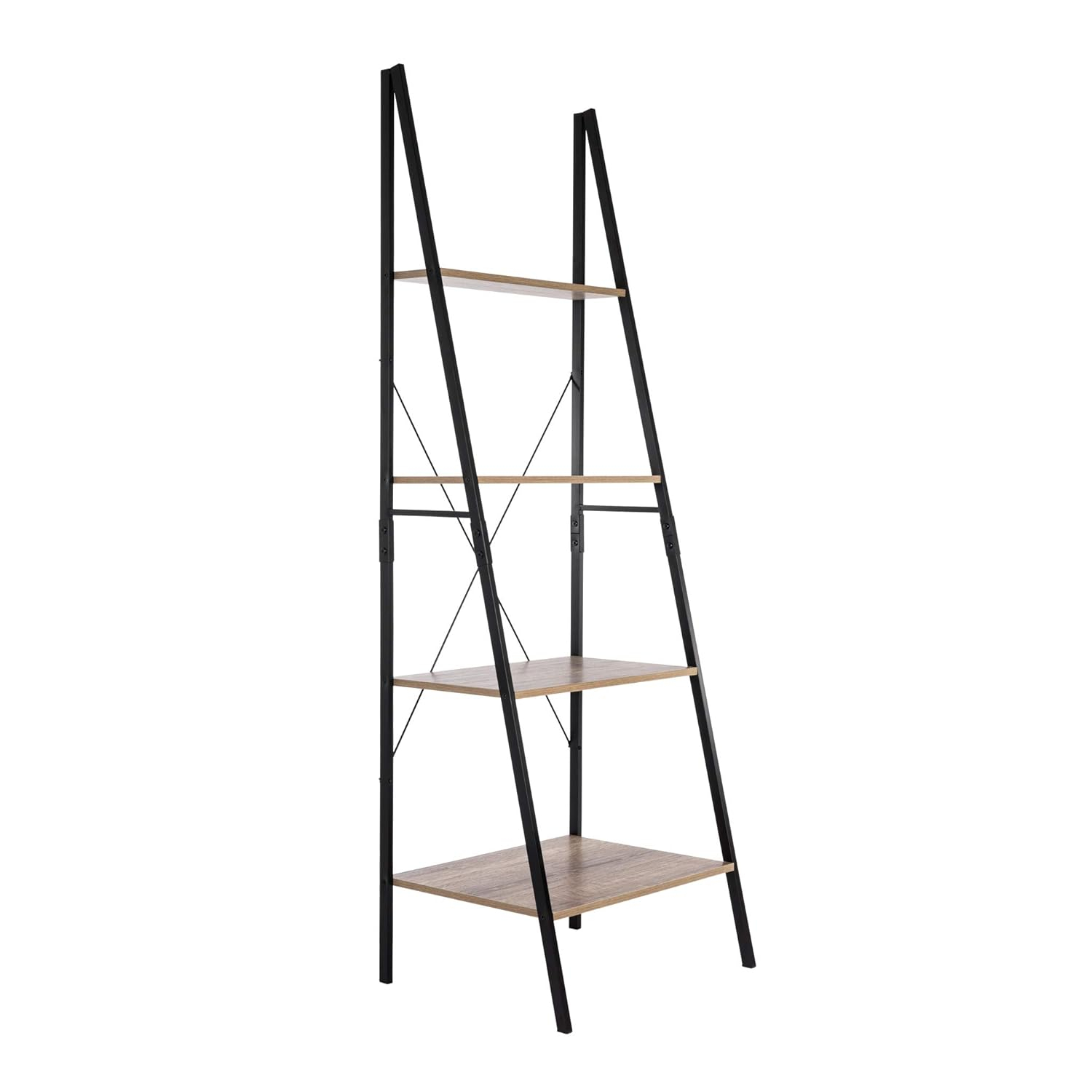 Tribeca Industrial A-Frame Ladder Shelf in Weathered Brown