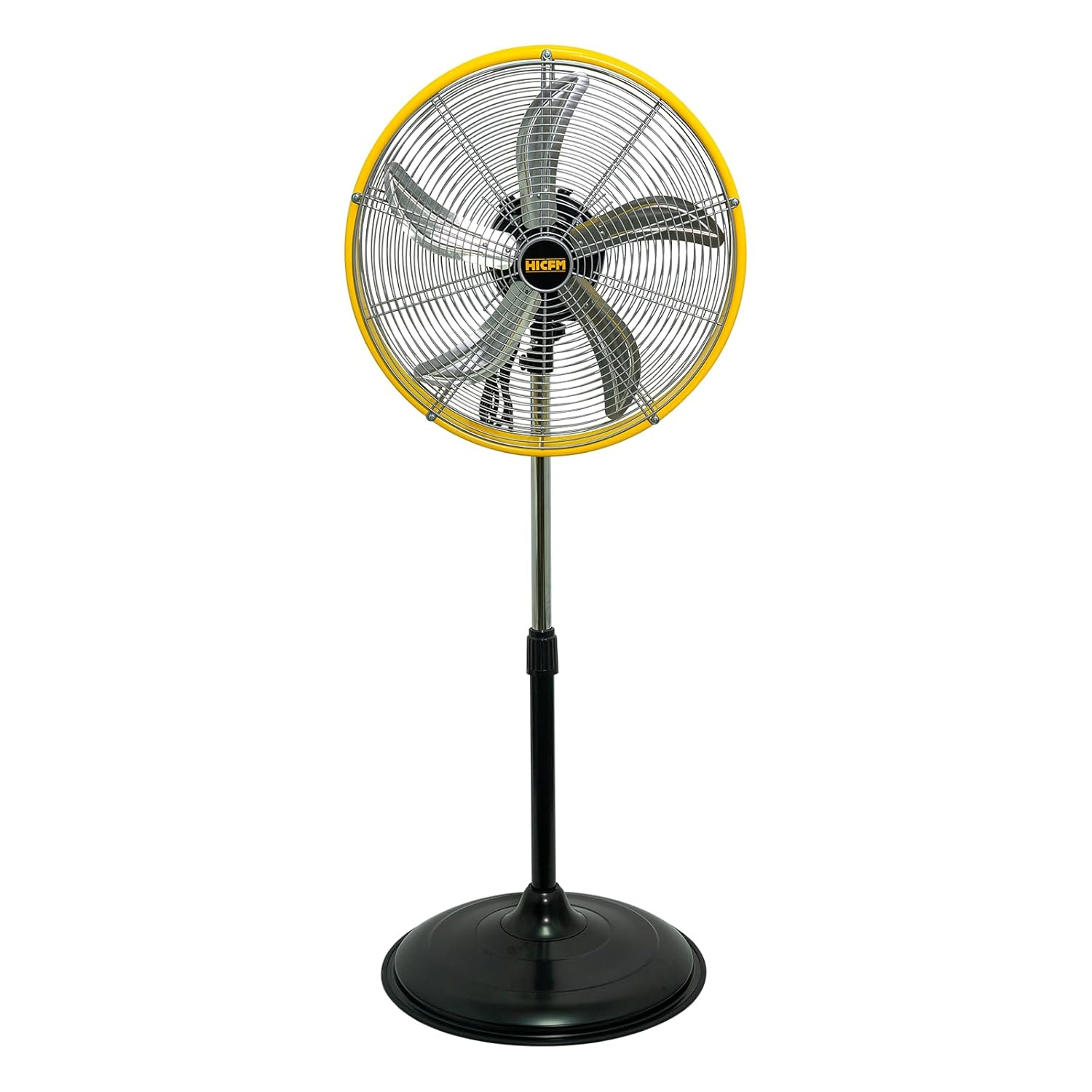 20" Yellow Aluminum Pedestal Fan with Adjustable Height