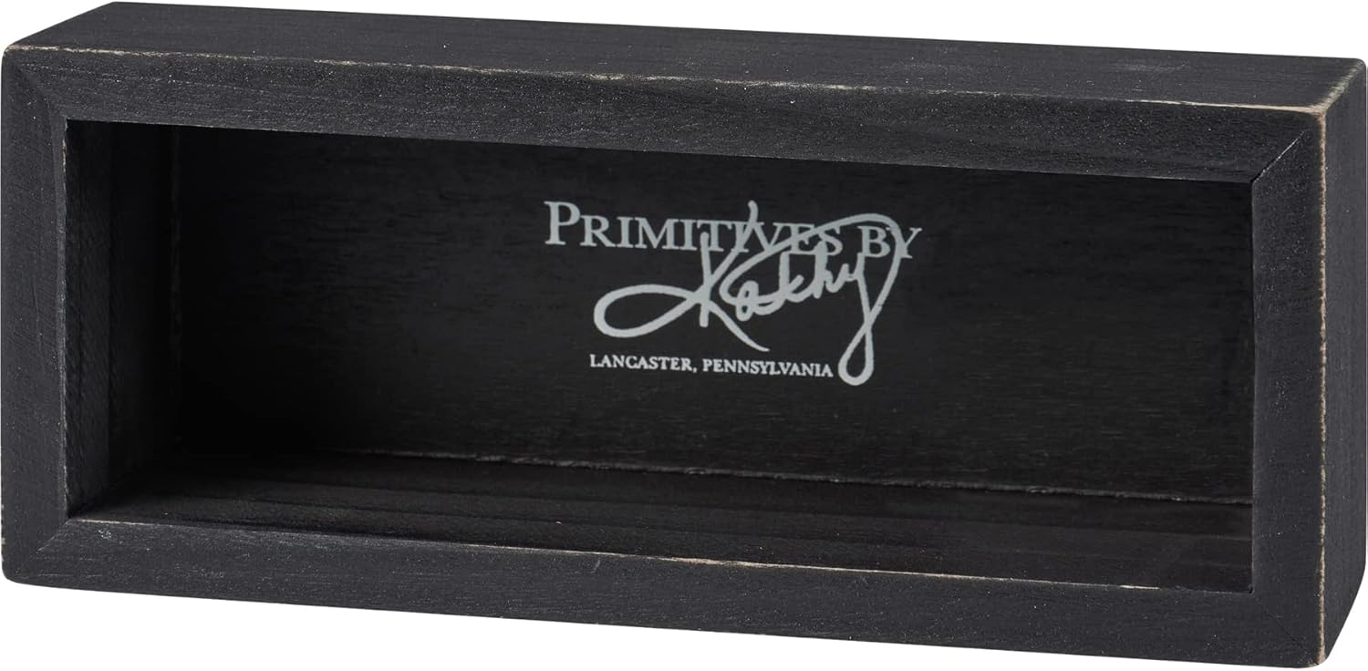 Primitives by Kathy Everything Is Figureoutable Wooden Box Sign | Black and White Desk Wall Display