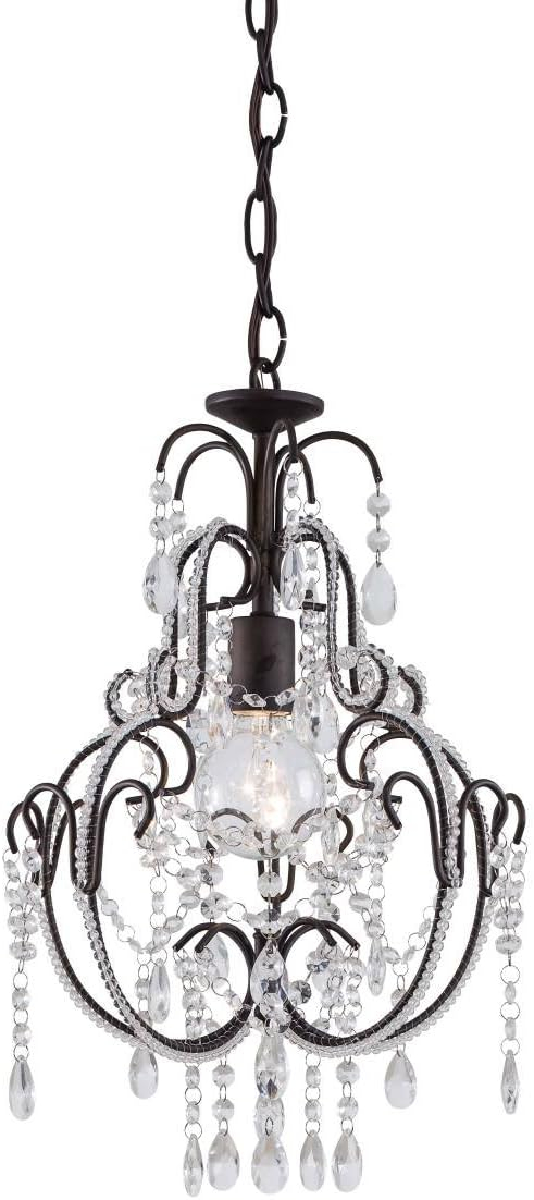 Minka Lavery Taylor Bronze With Fluted Piastra Glass Chandelier