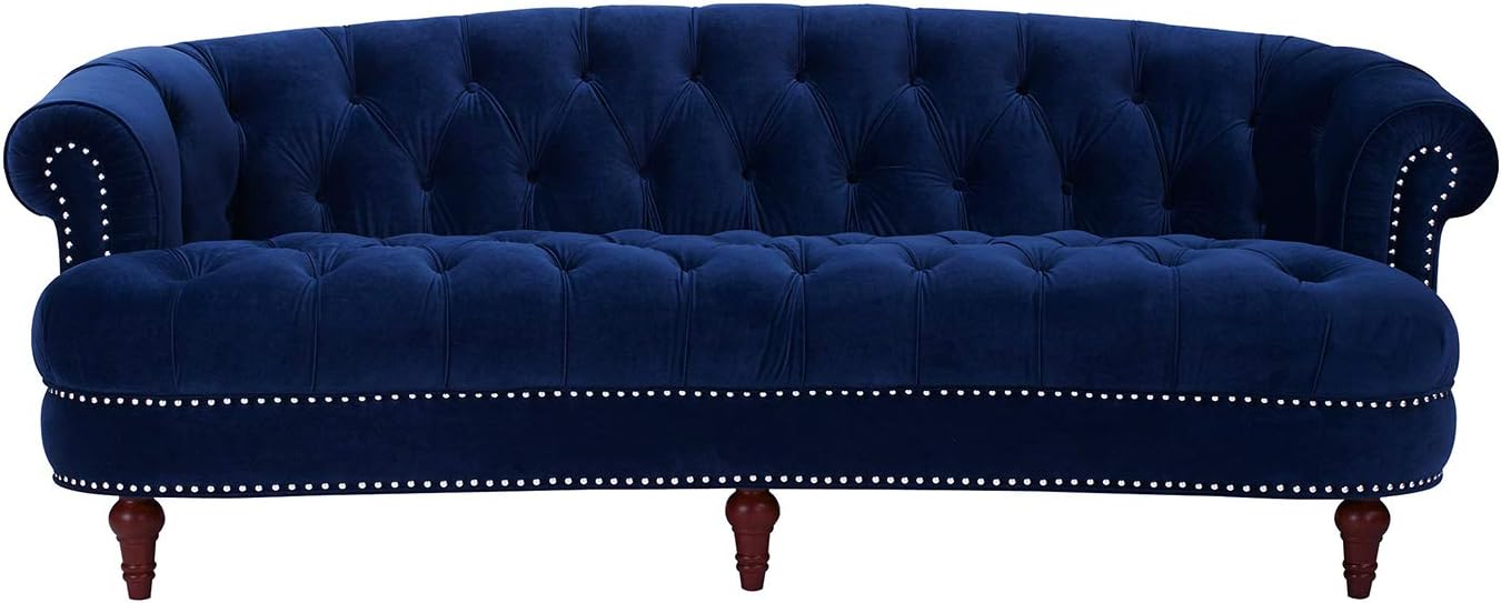 Jennifer Taylor Home La Rosa 84" Victorian Chesterfield Living Room Tufted Sofa Couch, Navy Blue