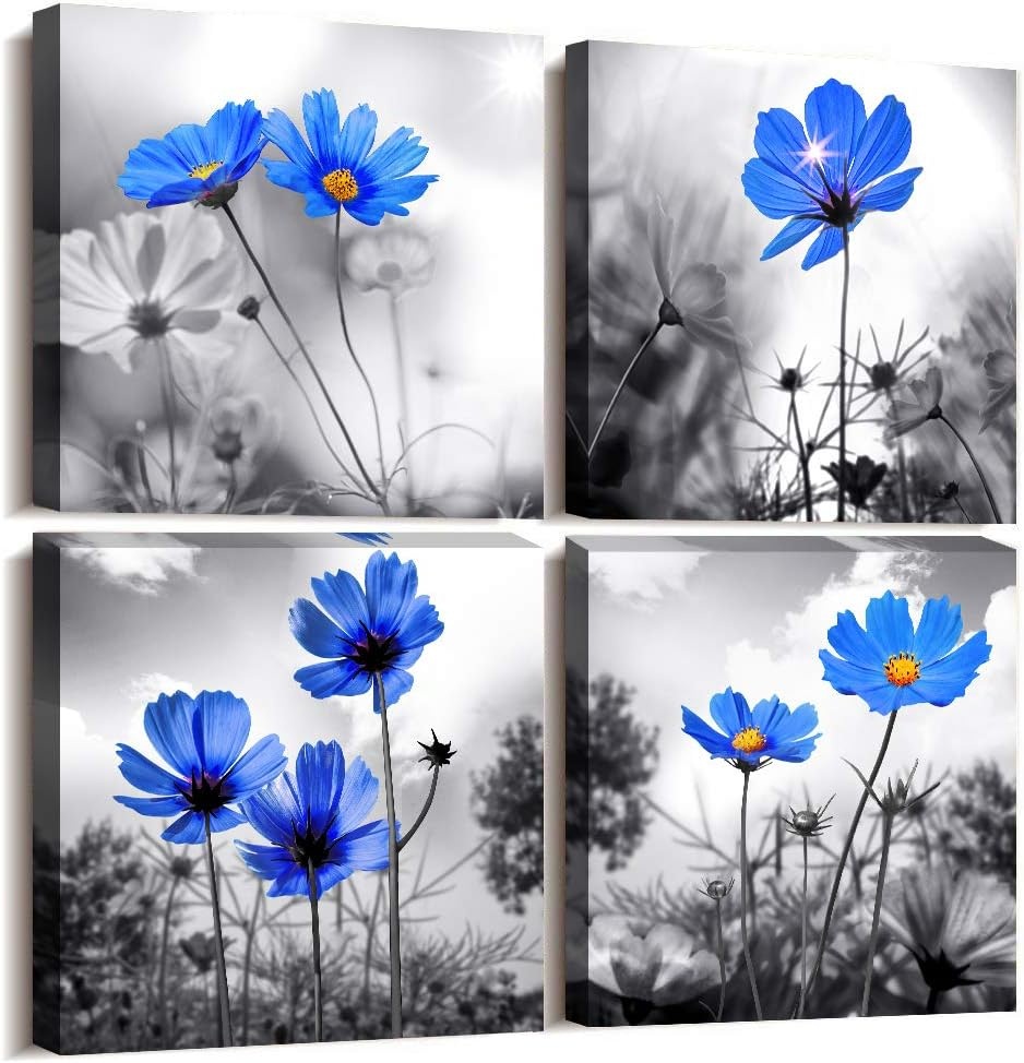 Blue Abstract Canvas Wall Art For Living Room Bedroom Wall Decor Office Pictures Watercolor Wall Paintings Bathroom Home Decoration Posters Prints Artwork 12'' X 16'' 3 Piece Set