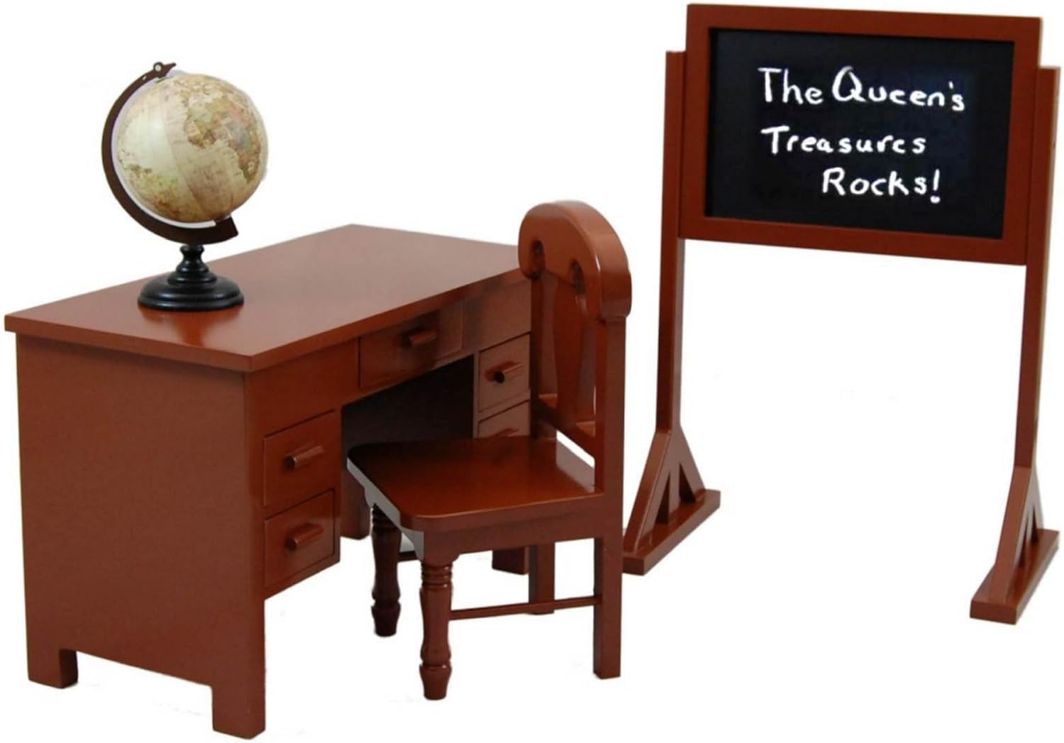 The Queen's Treasures 18 Inch Doll Furniture and Accessories, Vintage Style Wooden School Teachers Desk