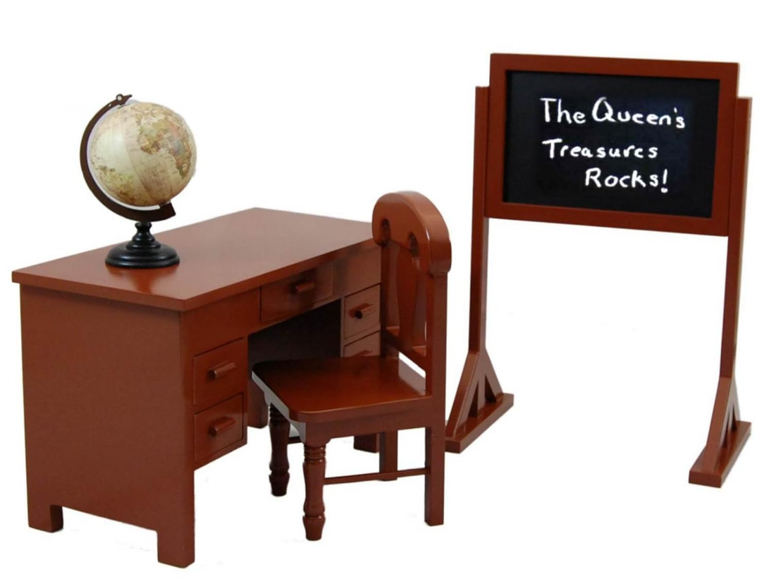 The Queen's Treasures 18 Inch Doll Furniture and Accessories, Vintage Style Wooden School Teachers Desk