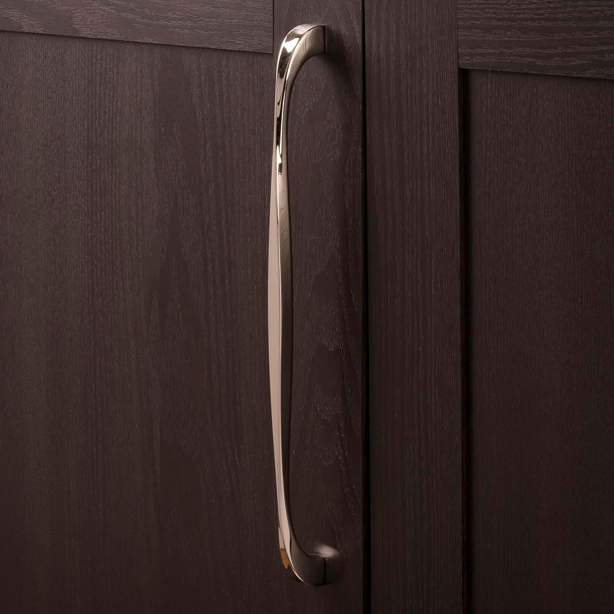 Hickory Hardware 1 Pack Solid Core Kitchen Cabinet Pulls, Luxury Cabinet Handles, Hardware for Doors & Dresser Drawers, 12 Inch Hole Center, Polished Nickel, Twist Collection