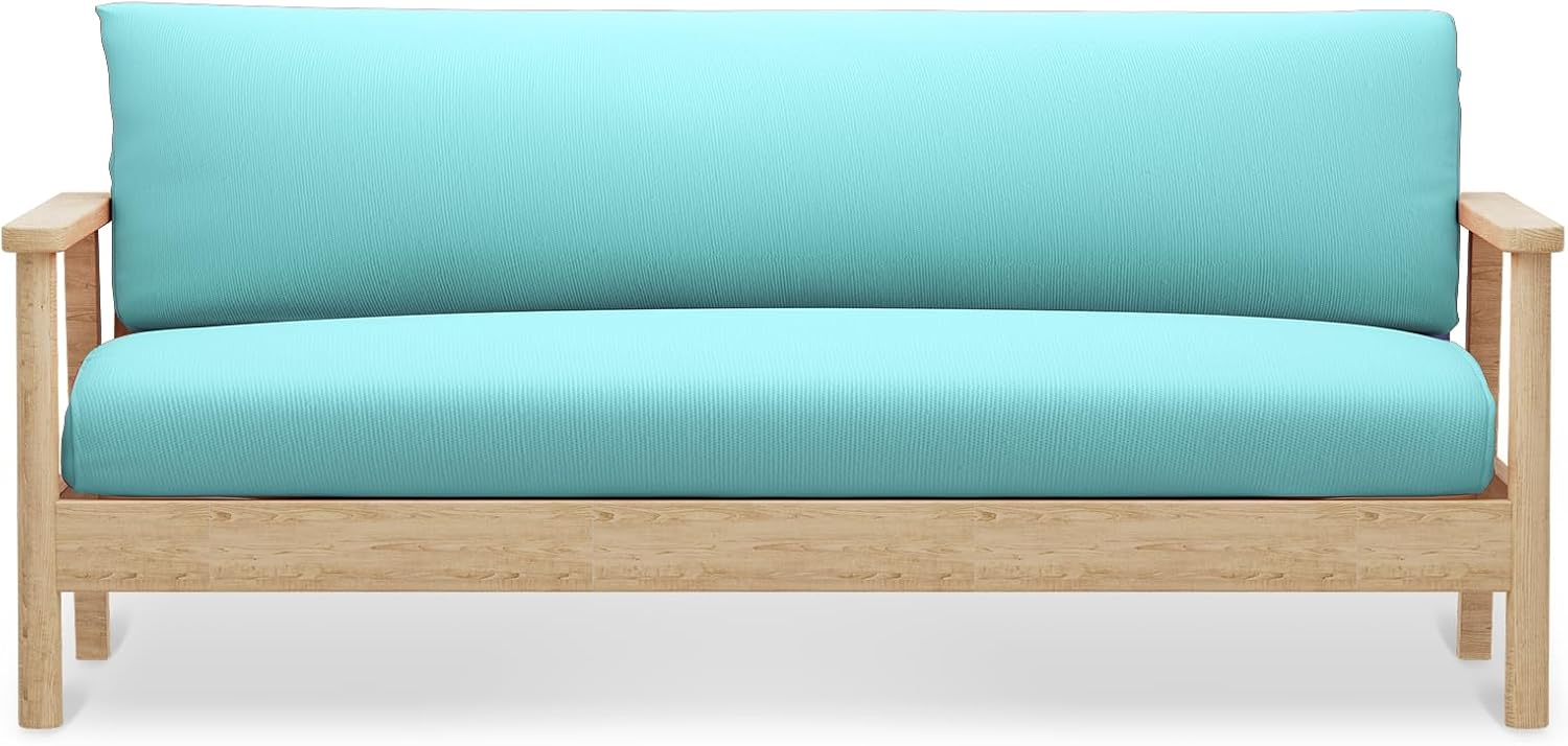 Solid Futon Cover Slipcover Fit 6"- 8" Futon Mattresses Light Blue, Full Size 54x75 Inch