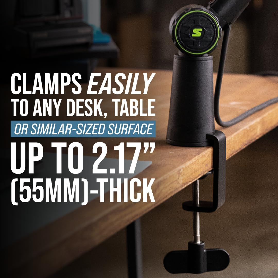 Shure Deluxe Articulating Desktop Mic Boom Stand with 360-Degree Rotation