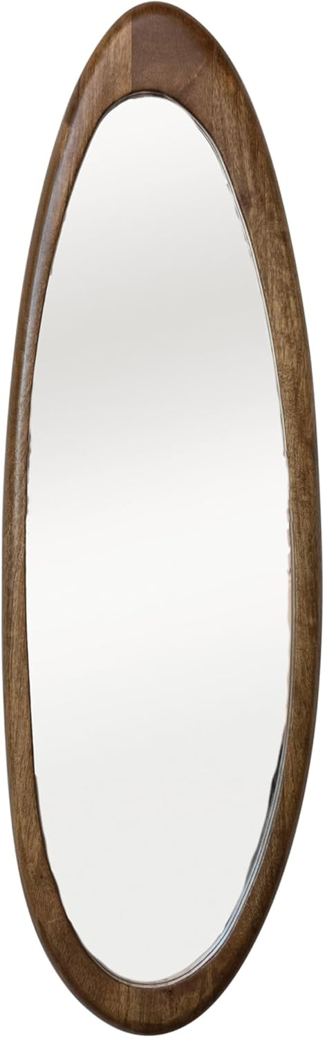 Bloomingville Oval Mango Wood Framed Wall Mirror, Natural