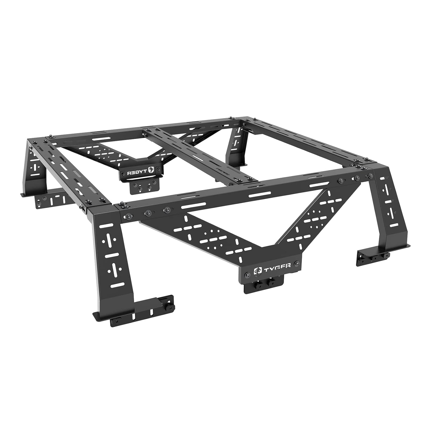 Tyger Auto Plate Style Overland Bed Rack for Mid-Size Pickup Trucks | Compatible with Tacoma, Ranger, Gladiator, Colorado, Canyon (see image for size chart) | TG-BK2U55347