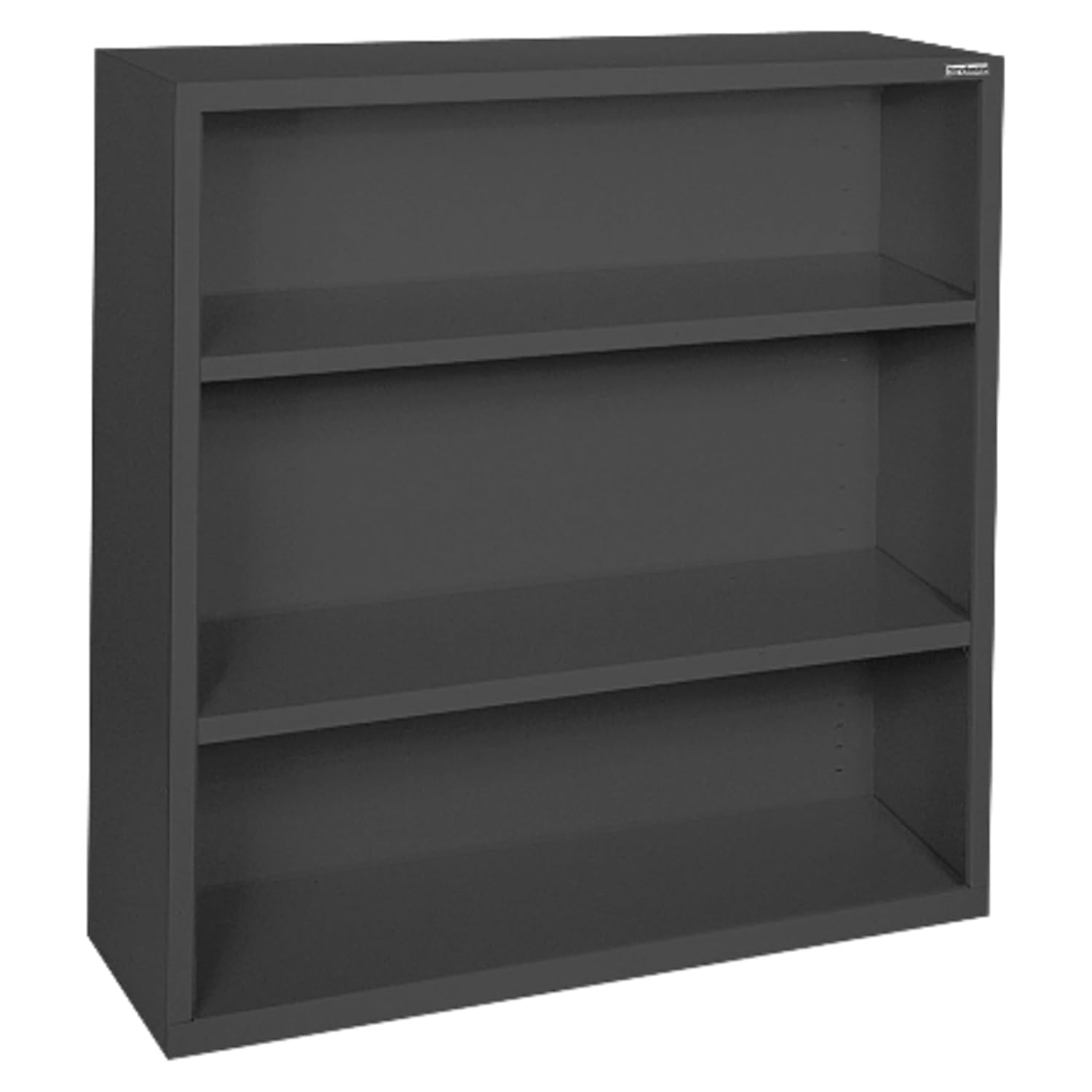 Lorell Steel Bookcase 3-Shelf 34-1/2"x12-5/8"x42" Black 41285
