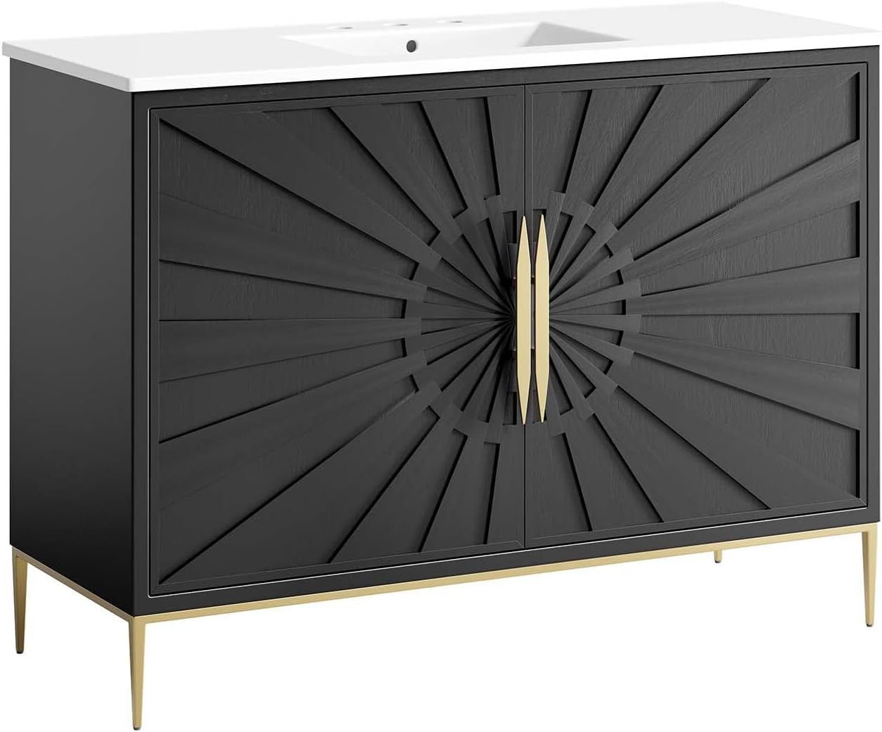 Modway Awaken 48" Bathroom Vanity in White Black