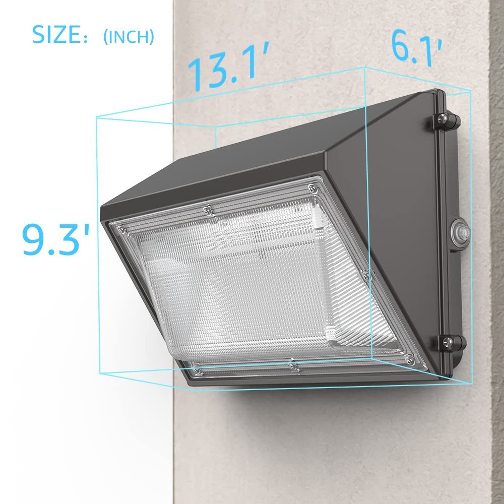 HYPERLITE 120W LED Wall Pack Light with Dusk-to-Dawn Photocell, Ideal Outdoor Security Lighting Commercial and Industrial LED Wall Lights for Parking lot Garage Warehouse Factory ETL Listed