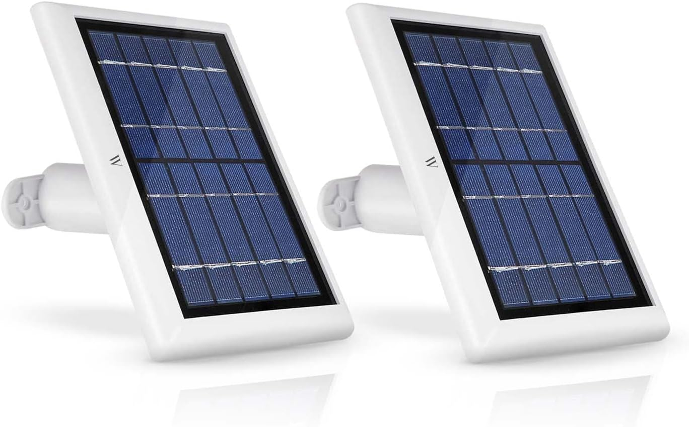 Wasserstein Solar Panel Compatible with Arlo Ultra/Ultra 2, Arlo Pro 3/Pro 4 and Arlo Floodlight ONLY with 13.1ft Cable (2 Pack, White) - Camera Not Included