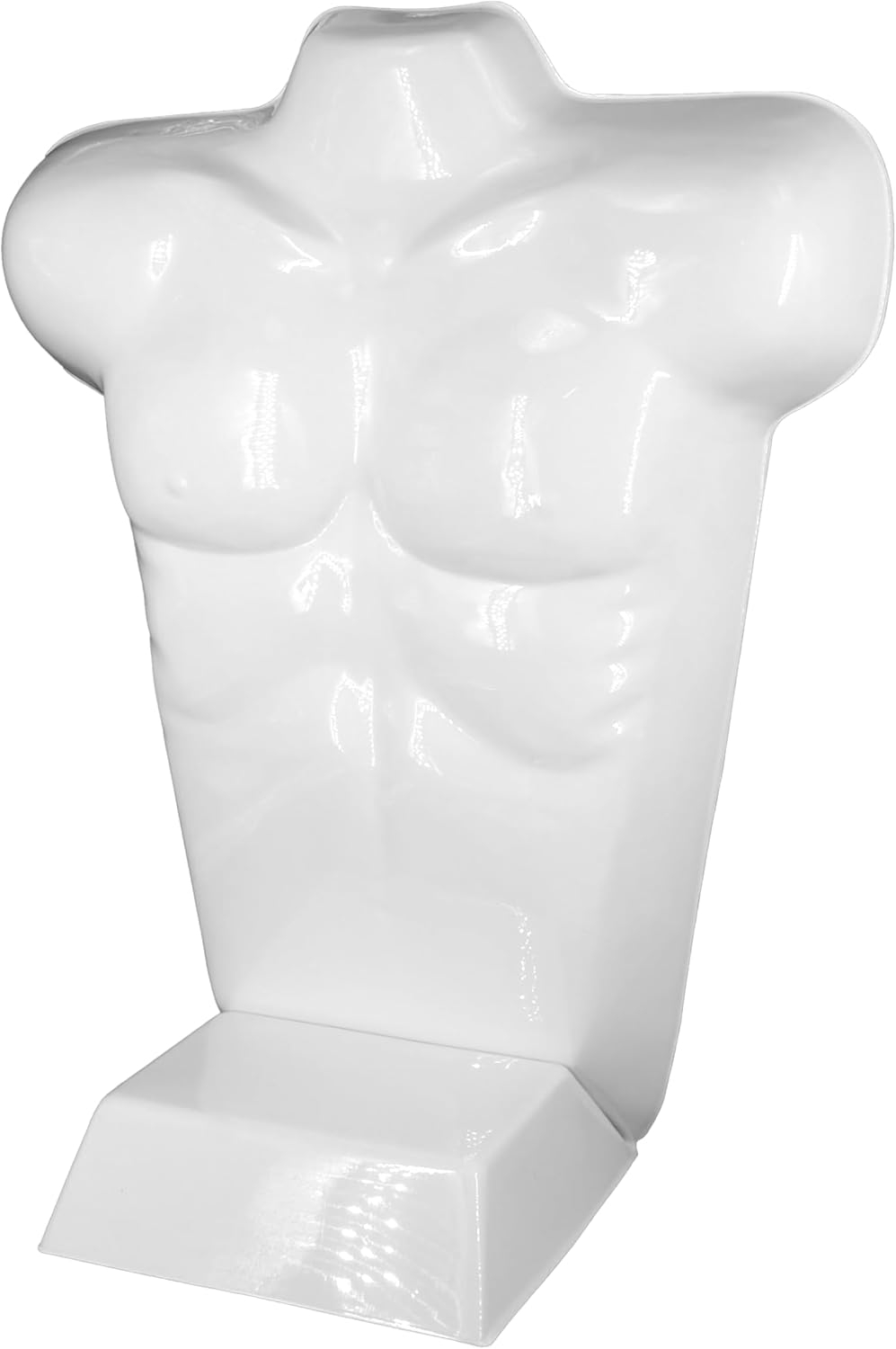SSWBasics Economy Male White Plastic Countertop Mannequin - Fits Men's Sizes S-L
