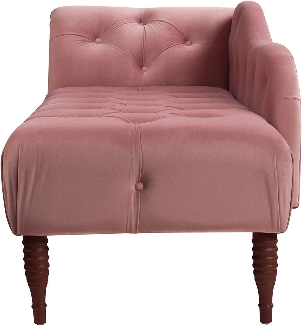 Samuel Tufted Roll Arm Chaise Lounge Ash Rose