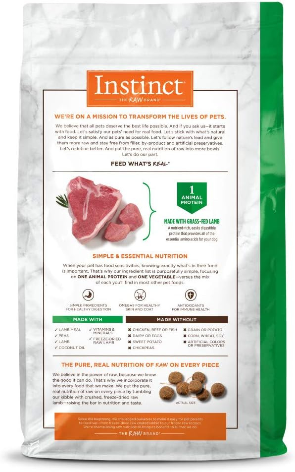 Instinct Limited Ingredient Diet Grain Free Recipe with Real Lamb Natural Dry Dog Food, 20 lb. Bag