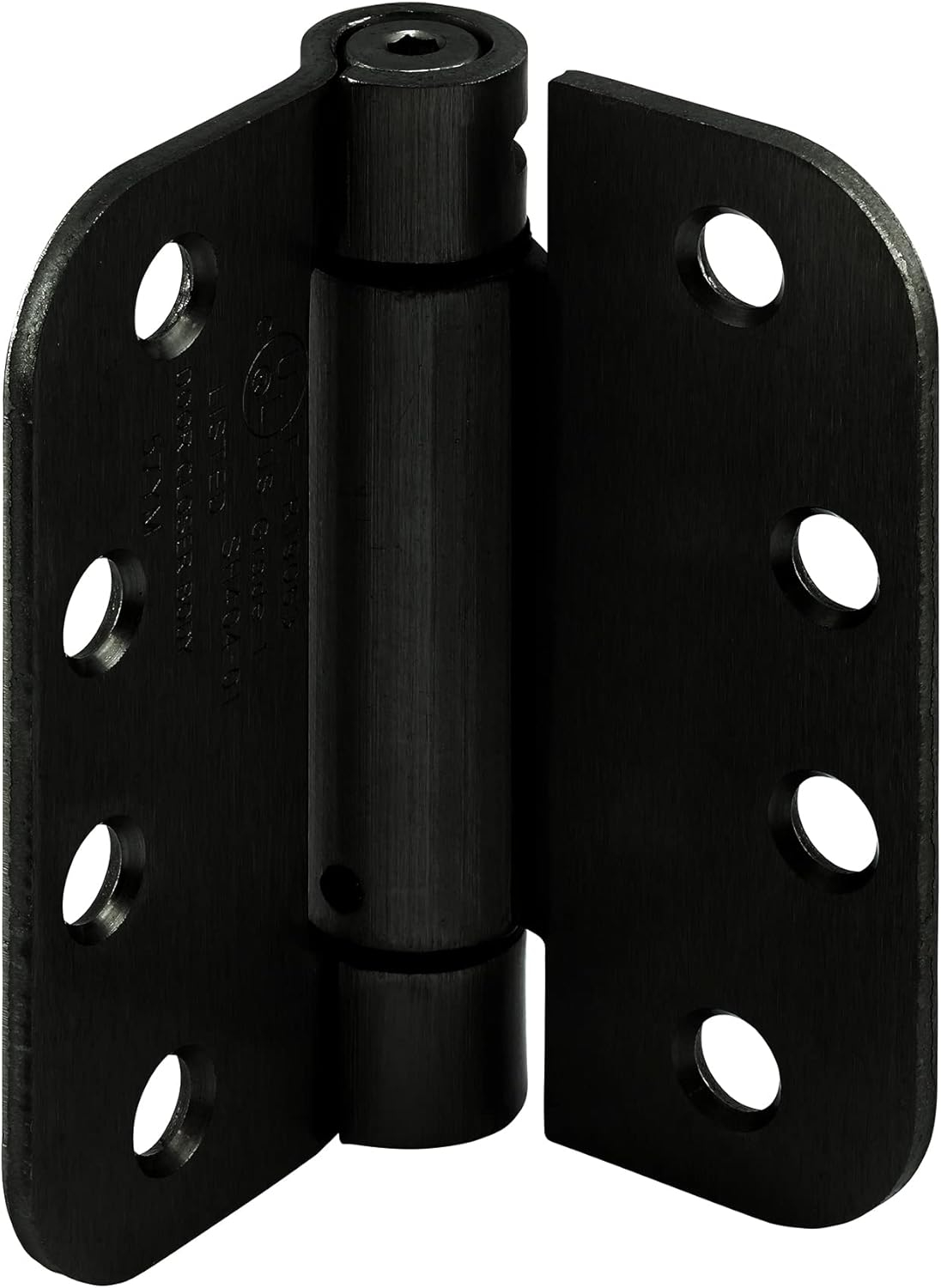 Prime-Line Door Hinge Commercial UL Adjustable Self-Closing Spring Hinge, 4 in. x 4 in. with 5/8 in. Radius Corners, 4 Holes per Leaf with Screws, .130 in. Gauge (Set of 3)