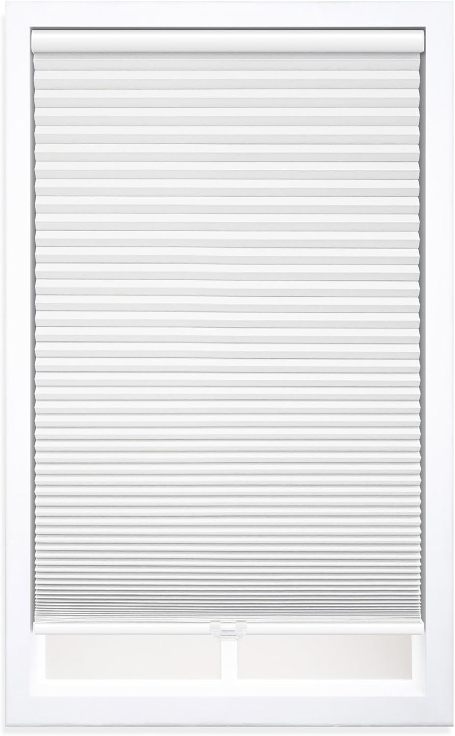 White Cordless Blackout Polyester Cellular Shades - 22.5 in. W x 72 in. L