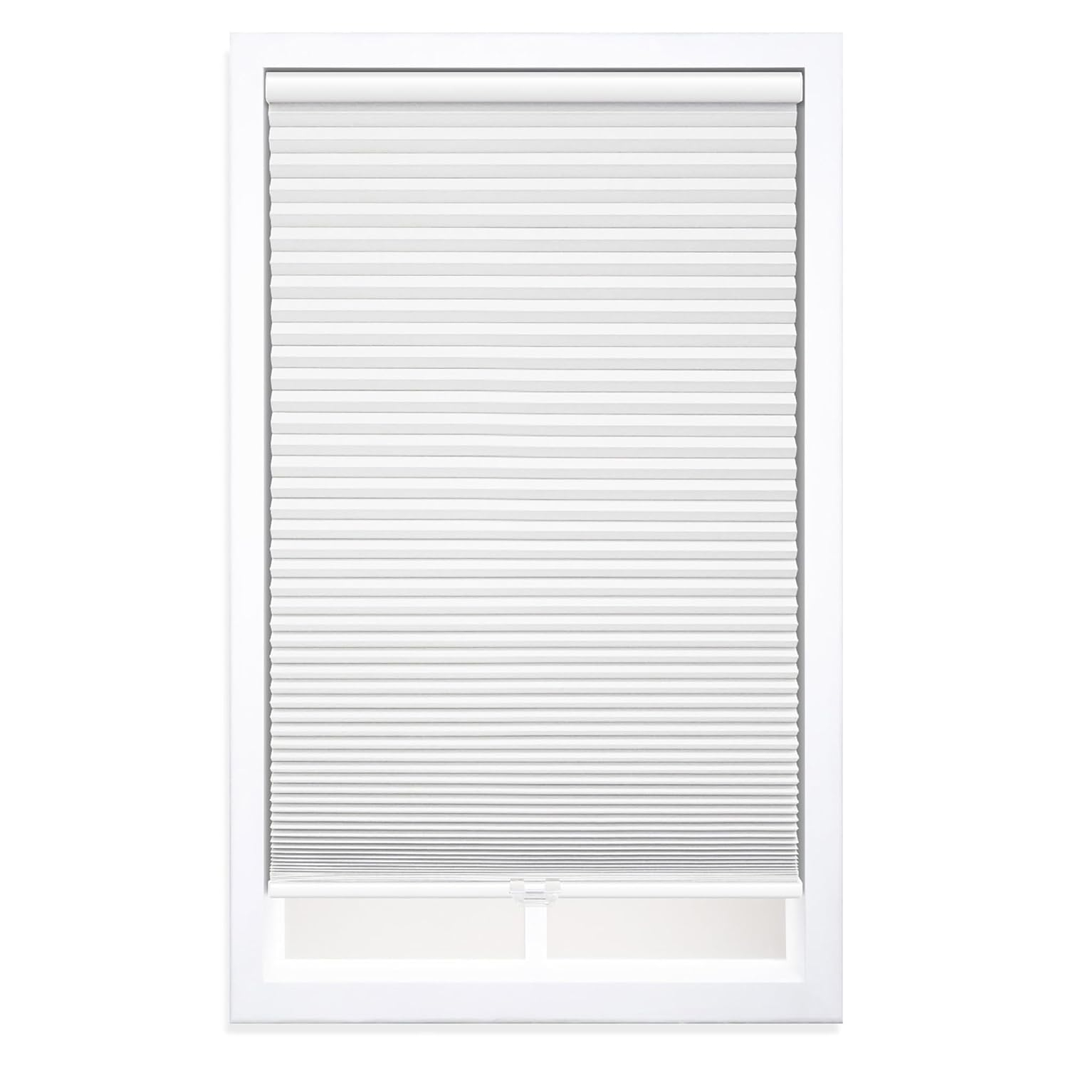 White Cordless Blackout Polyester Cellular Shades - 22.5 in. W x 72 in. L