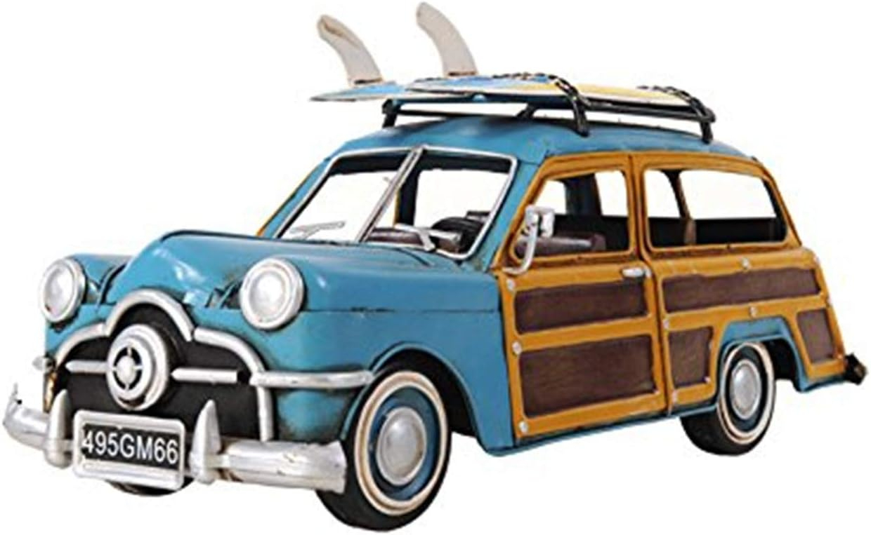 1949 Green Ford Wagon Car W/Two Surfboards