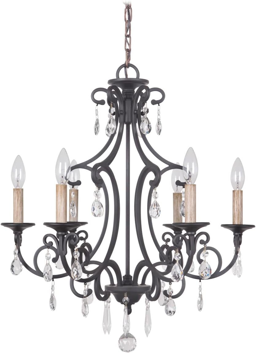38926-MBK-Craftmade Lighting-Bentley - Six Light Chandelier     -Traditional Installation