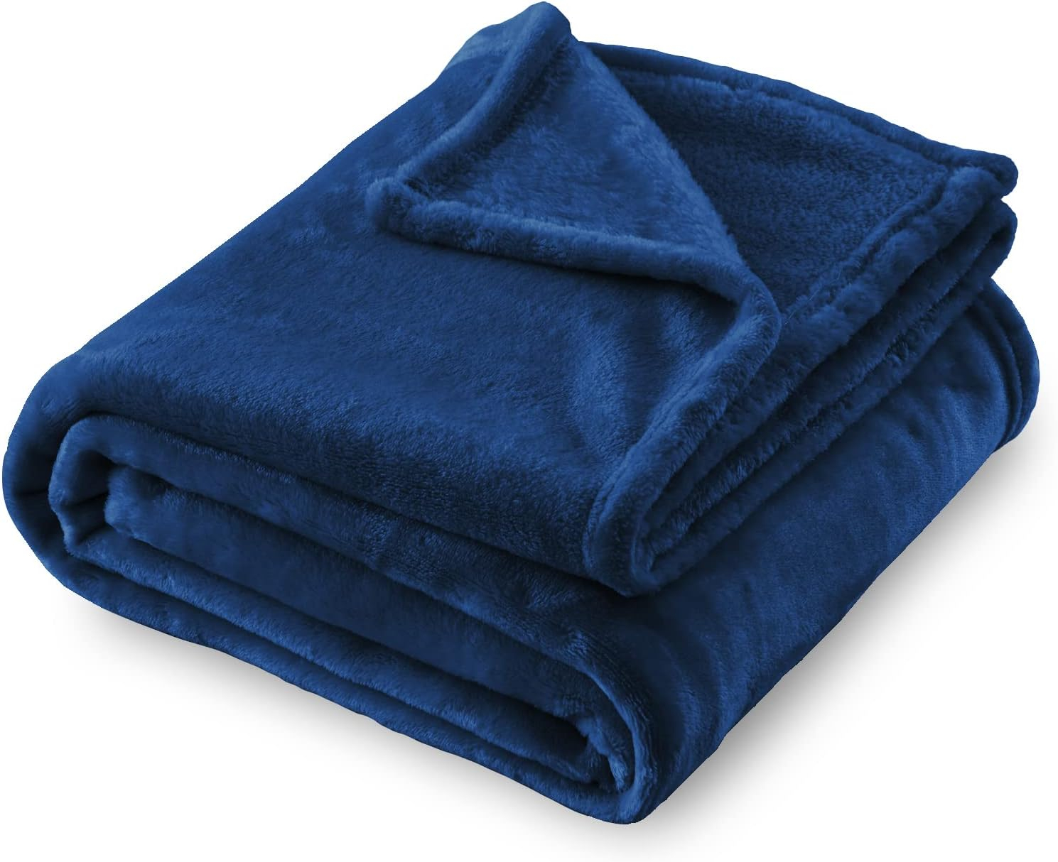 Unique Bargains Flannel Fleece Blanket Soft Luxury Hemmed Navy Blue 50"x60"