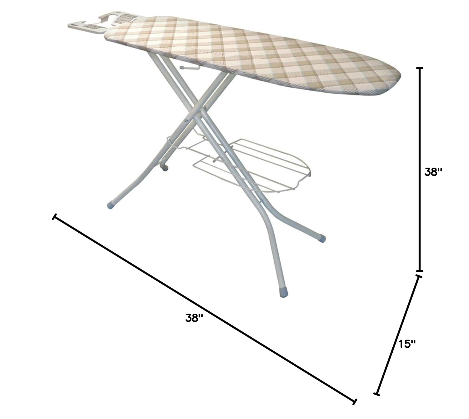 Polder Ironing Board with Iron Rest Pad Included, 38 in. H X 15 in. W