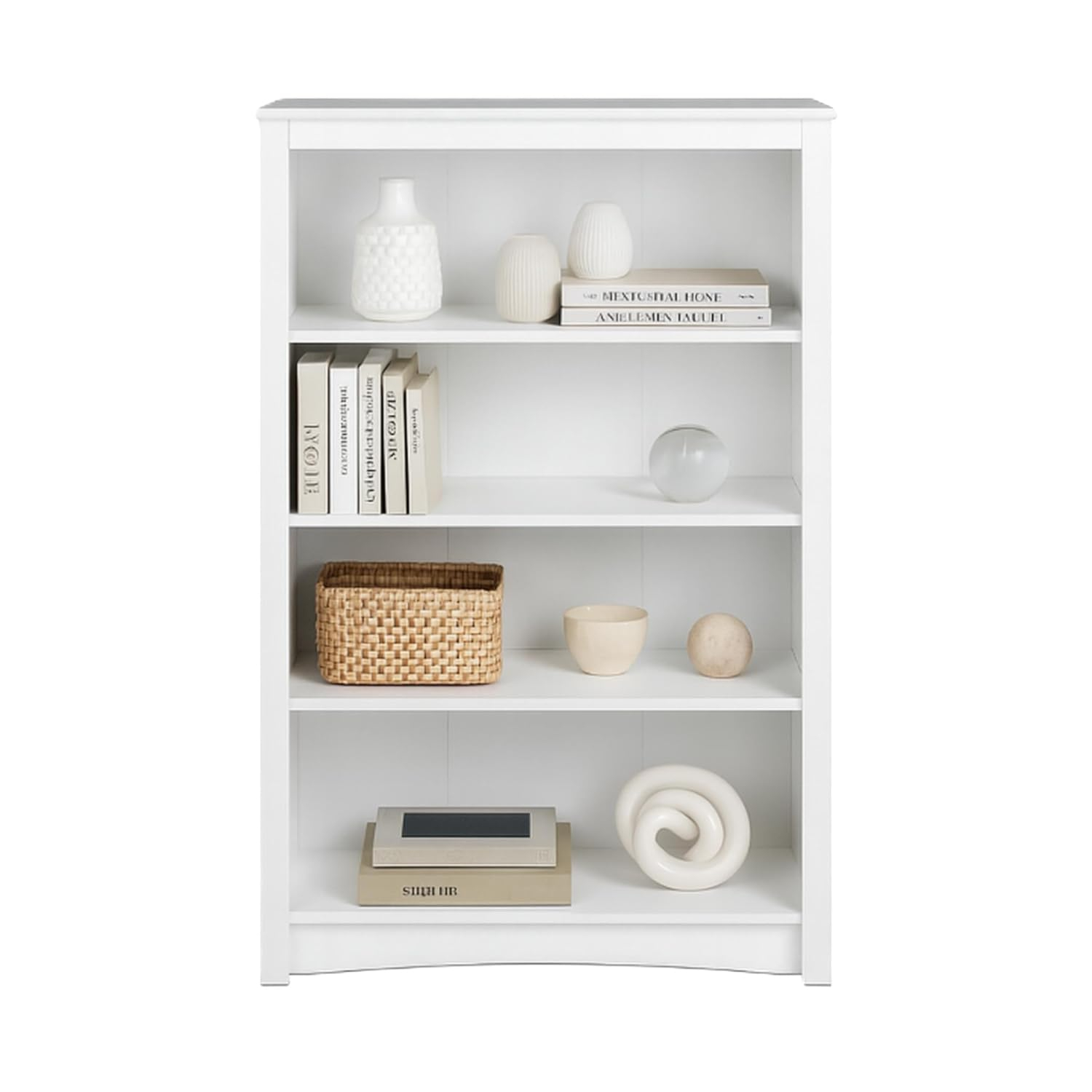 Home Office 4-Shelf Standard Bookcase, 31.5 in. W x 48 in. H x 13 in. D, White