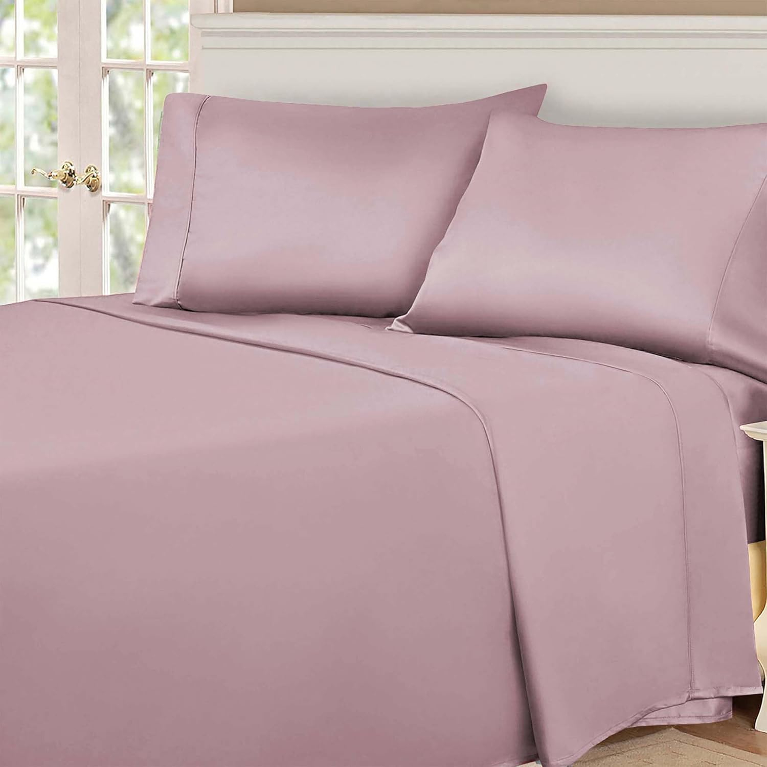 Superior 530 Thread Count Egyptian Cotton Sheet Set, Queen, Lavender (4 Pieces}