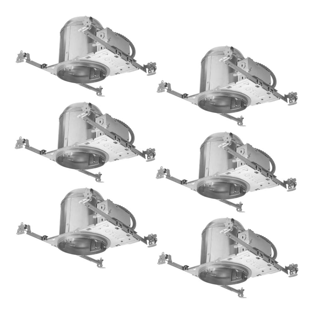 6-Pack Aluminum 6" IC Rated Recessed Housing for LED and Incandescent