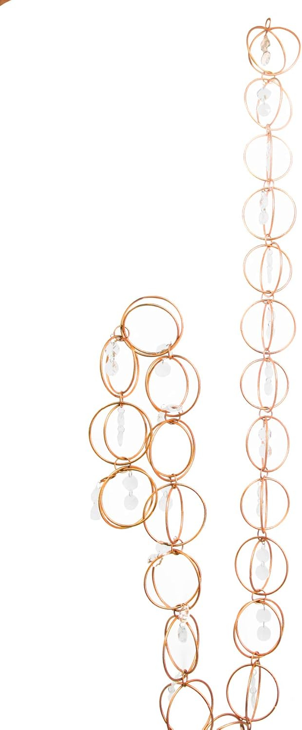 Trademark Innovations CP-RAINLOOP 8.5' Copper Colored Rain Chain