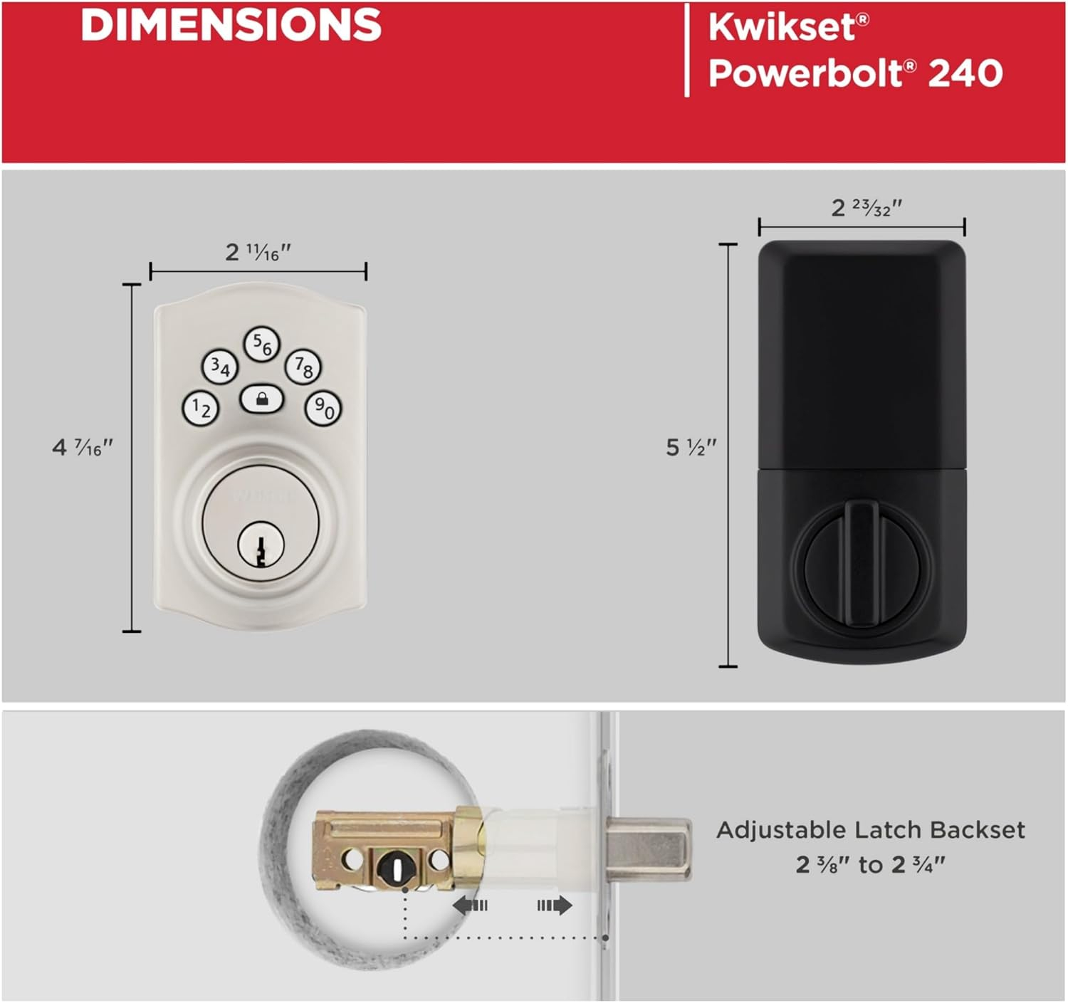 Powerbolt 240 5-Button Keypad Venetian Bronze Traditional Electronic Deadbolt Door Lock