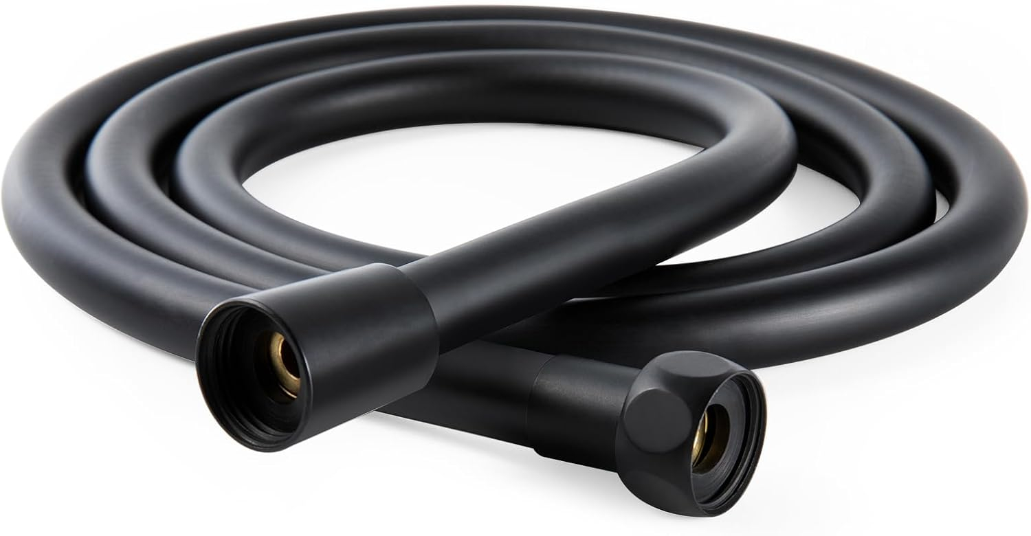 OFFO Ultra-Flex Shower Hose, Premium RV PVC Handheld Shower Head Hose Flex Hoses Extension with Brass Insert and Nut for Bathing Pet Bathing, 80 Inches Matte Black
