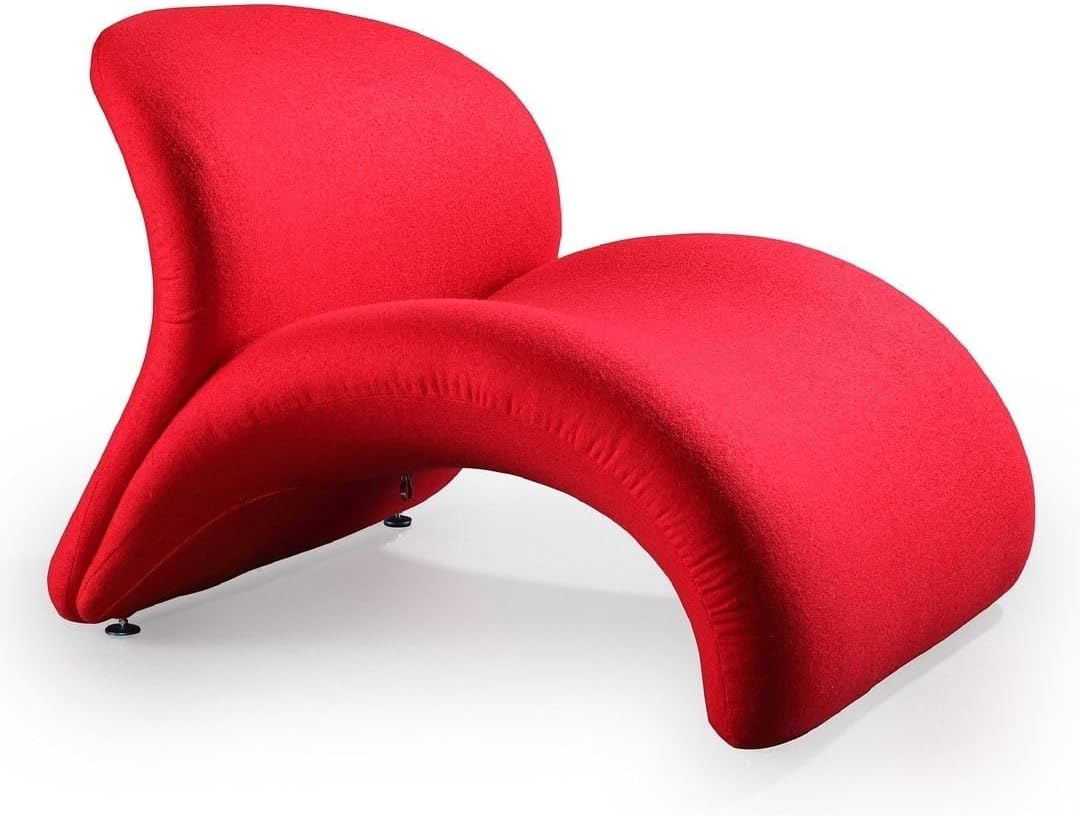 Manhattan Comfort Rosebud Wool Blend Fabric Accent Chair in Red