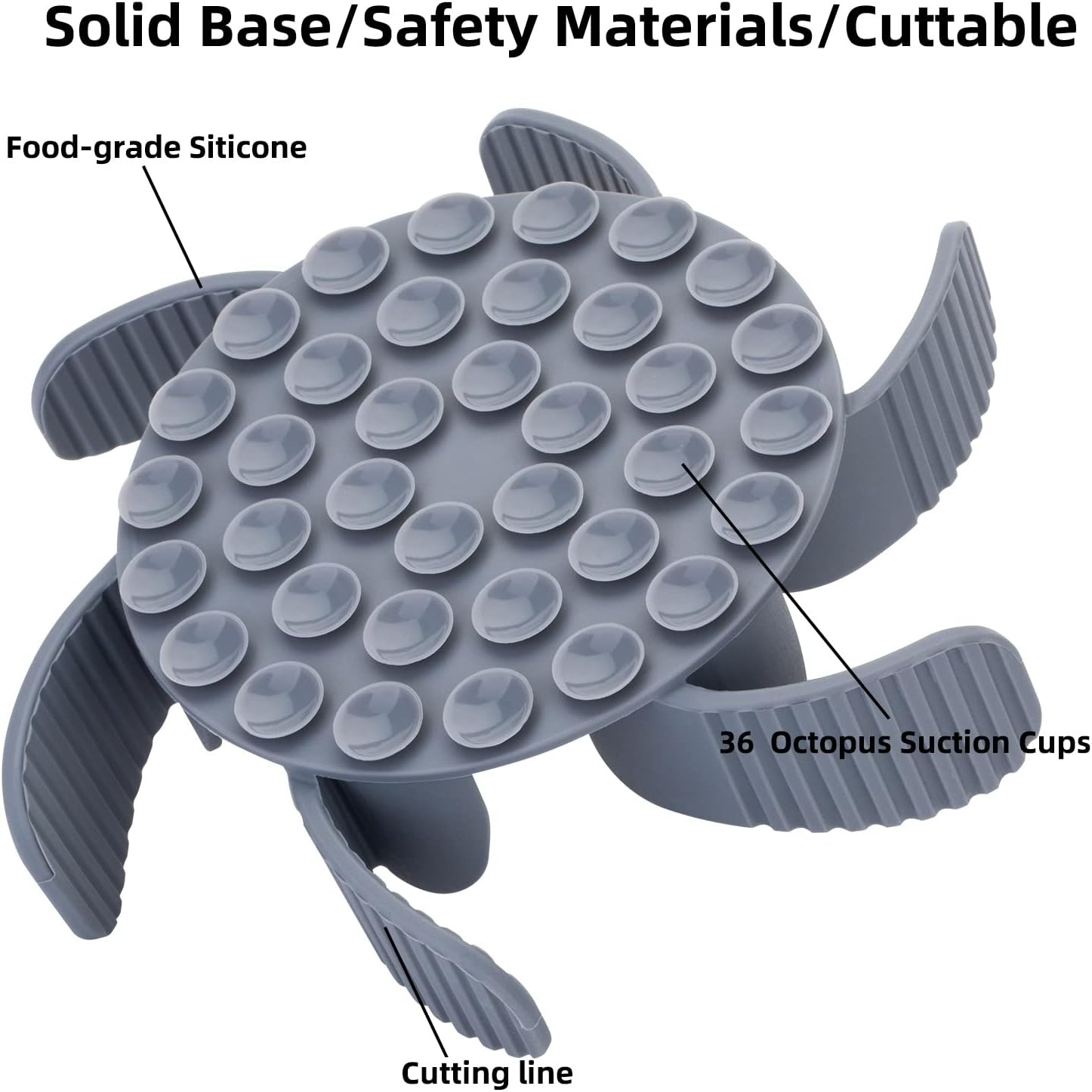 Keegud Slow Feeder Dog Bowls Insert [36 Octopus Suction Cups] Super Firm Eating Bowl [Cuttable] for Large Breed and Medium Size Compatible with Regular Elevated (Turbine) C25