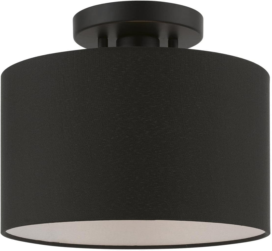 Livex Lighting Bainbridge 1 - Light Semi-Flush Mount in  Black