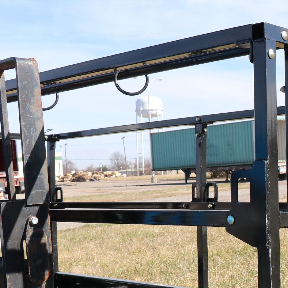 Heavy-Duty Black Steel Mesh Telehandler Safety Cage