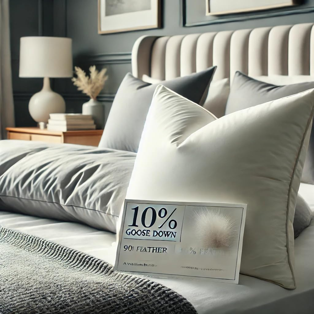 East Coast Bedding 10/90 Blend Gray Goose Down Feather Pillow Filler Stuffing, 10-lb Bulk
