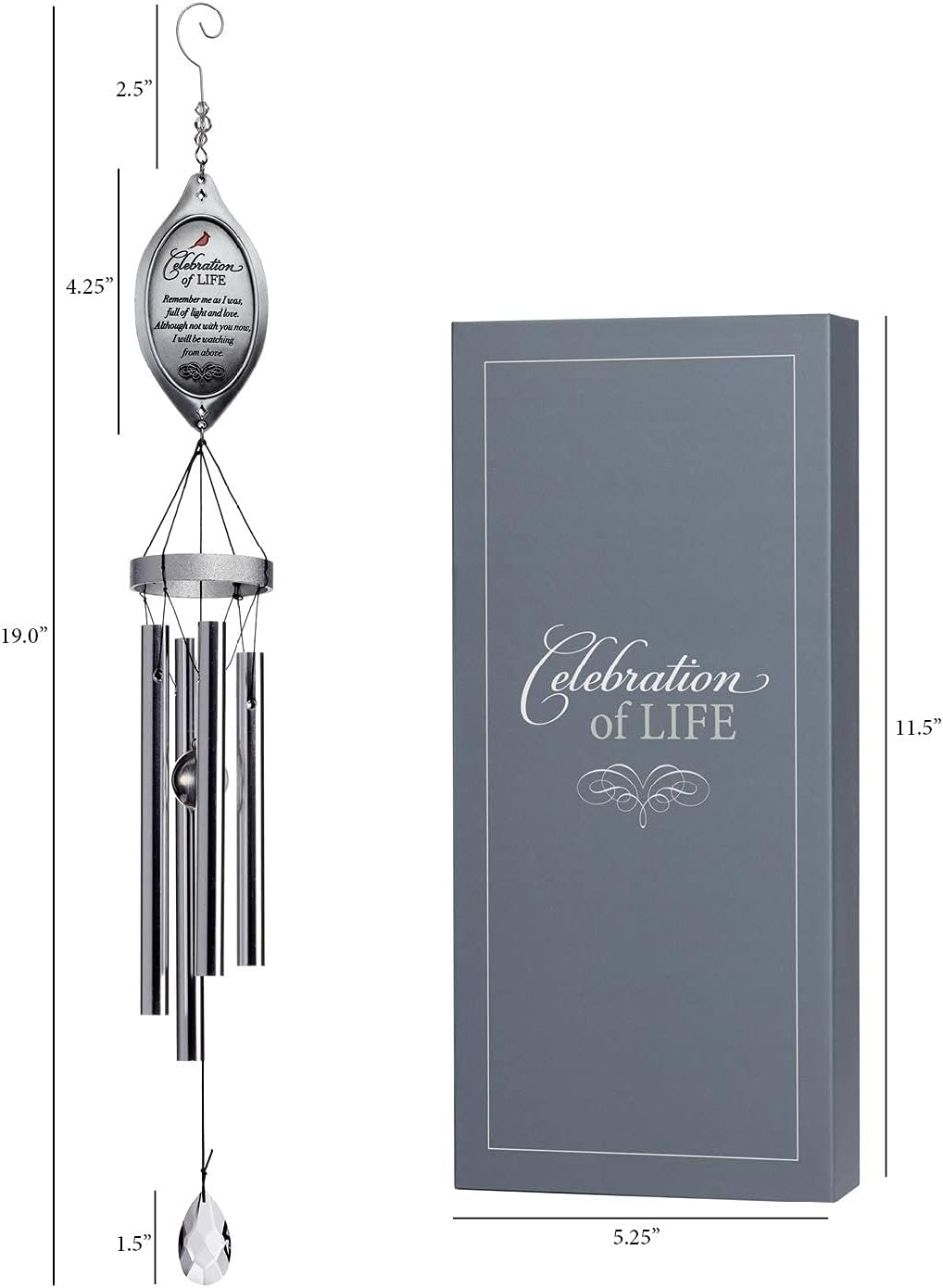 Celebration of Life Memorial Wind Chimes in Memory of Loved One - Ideal Sympathy Gift/Bereavement Gift