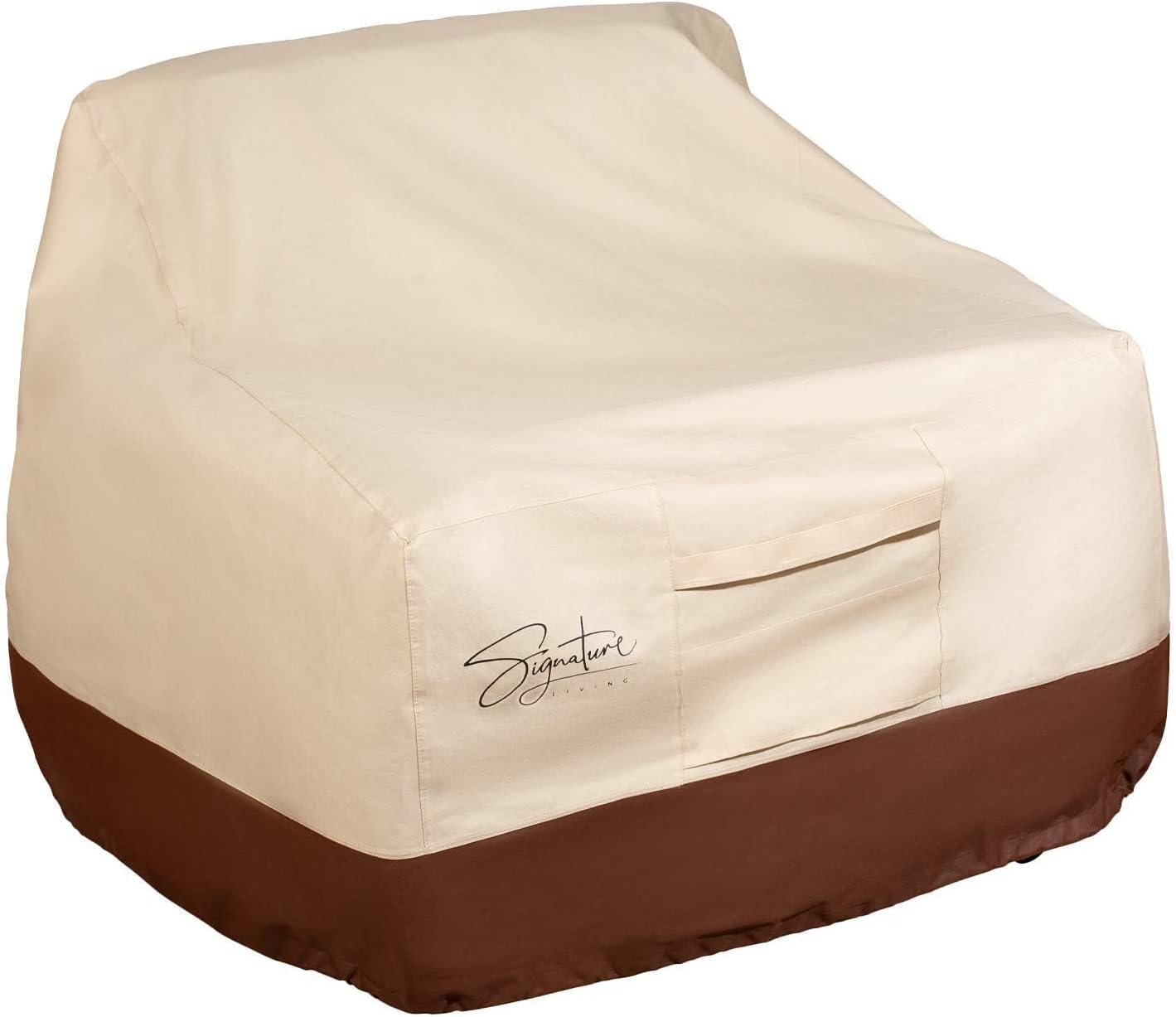 Signature Living 35” x 31” Tan Solid Print Patio Chair Cover, Waterproof, 2 Count