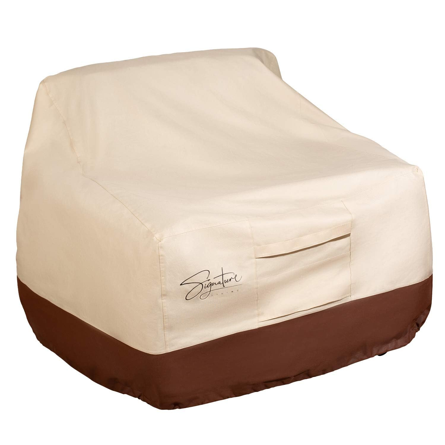Signature Living 35” x 31” Tan Solid Print Patio Chair Cover, Waterproof, 2 Count