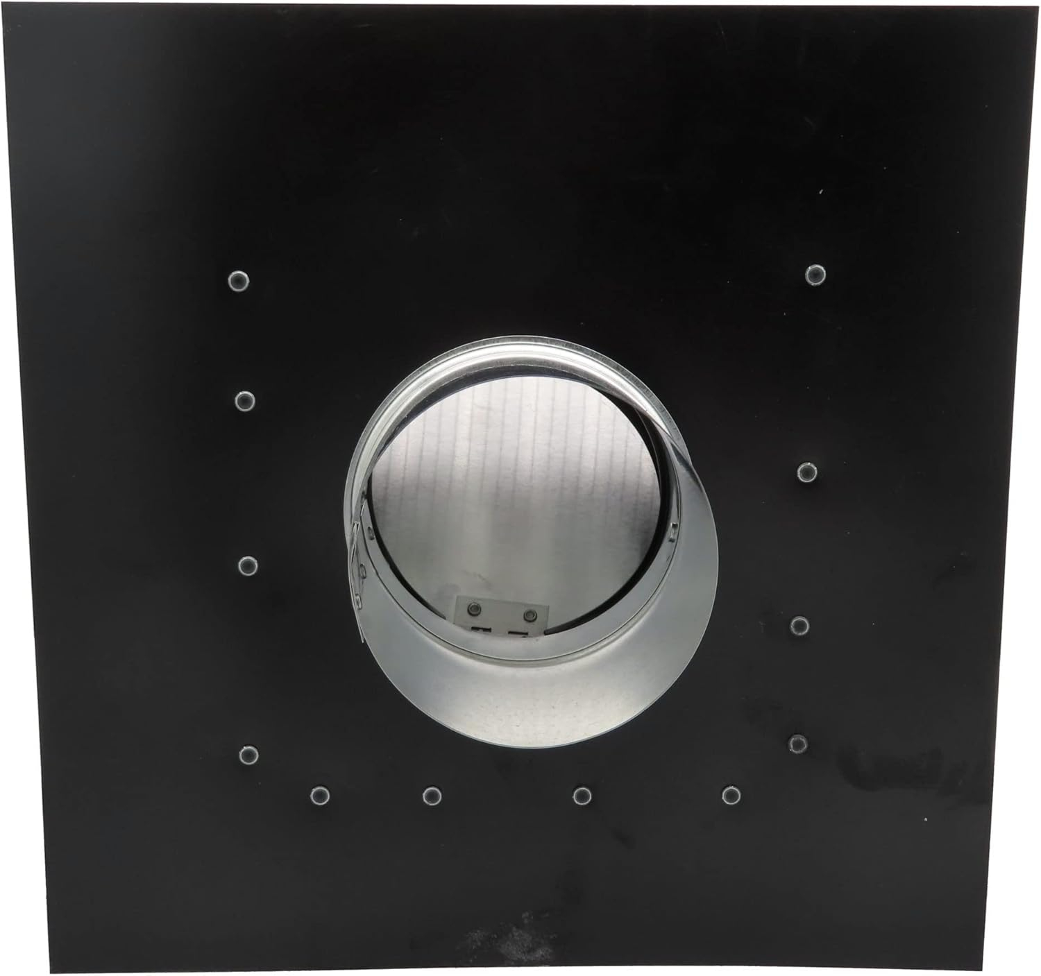 RDP Rooftop Exhaust Vent Cap with Damper and Bottom Extension (10 Inch, Black)