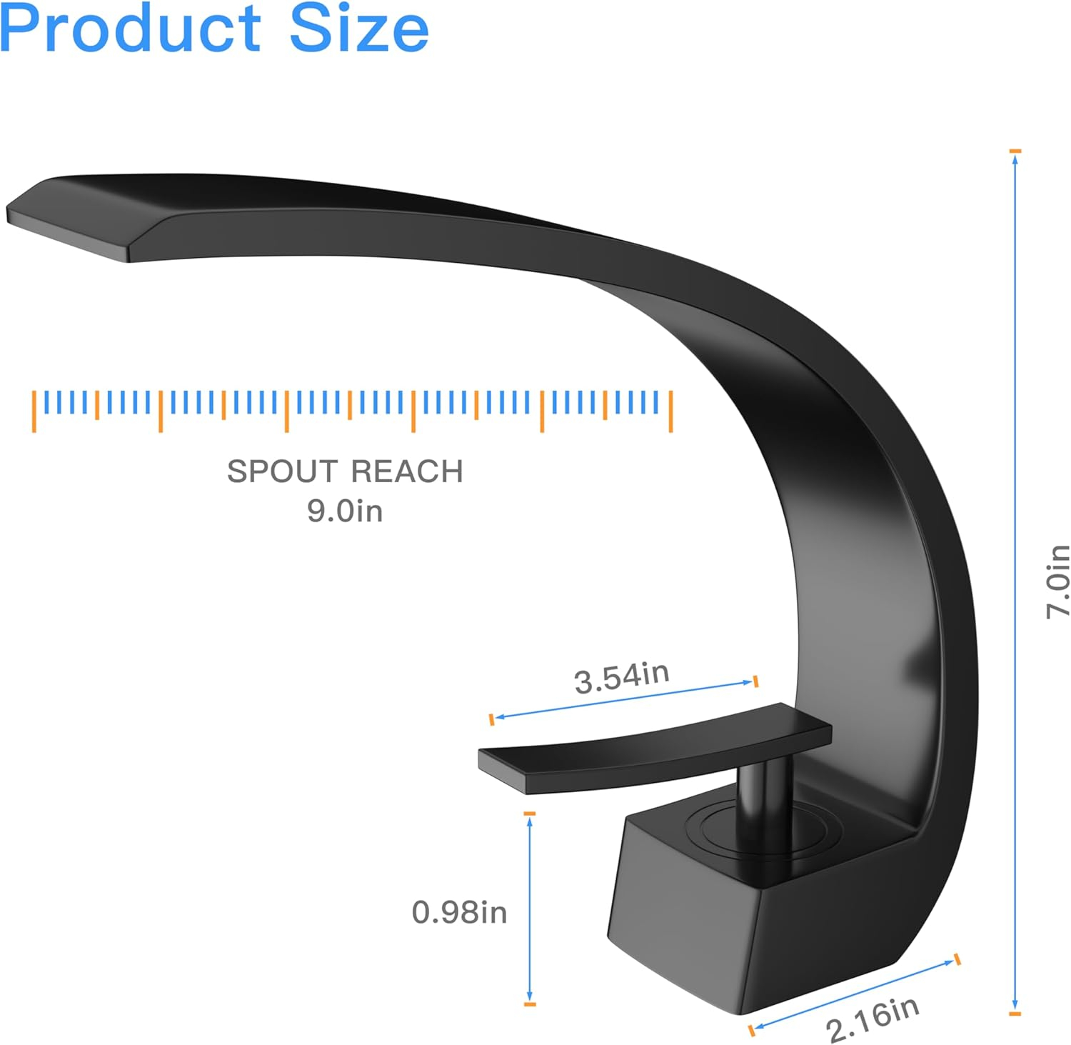 Bathroom Sink Faucet Modern Single Hole 1-Handle Faucet, Matte Black Solid Brass Faucets,Unique Bathroom faucets Mixer Tap
