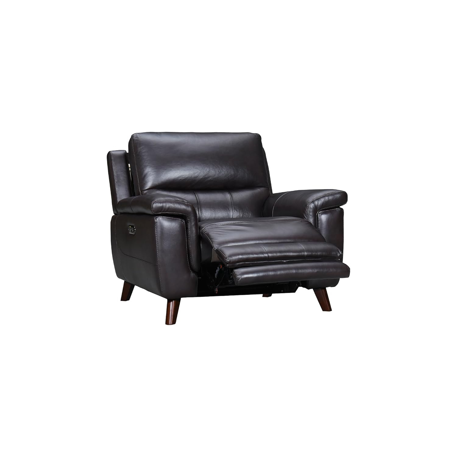 Armen Living Lizette 40" Leather Power Recliner with USB in Brown