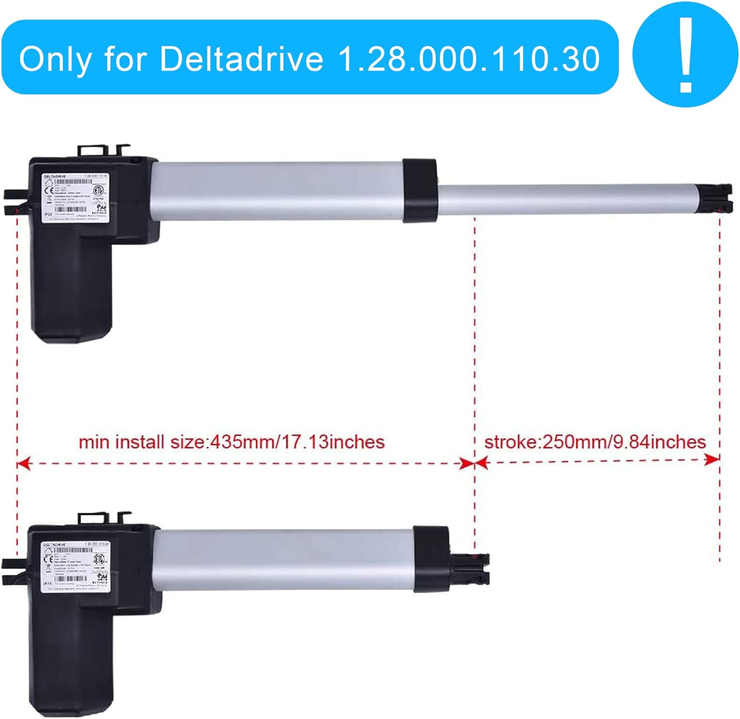 Okin Deltadrive Actuator Motor Model 1.28.000.131.30 Replacement for Lift Chair Power Recliner
