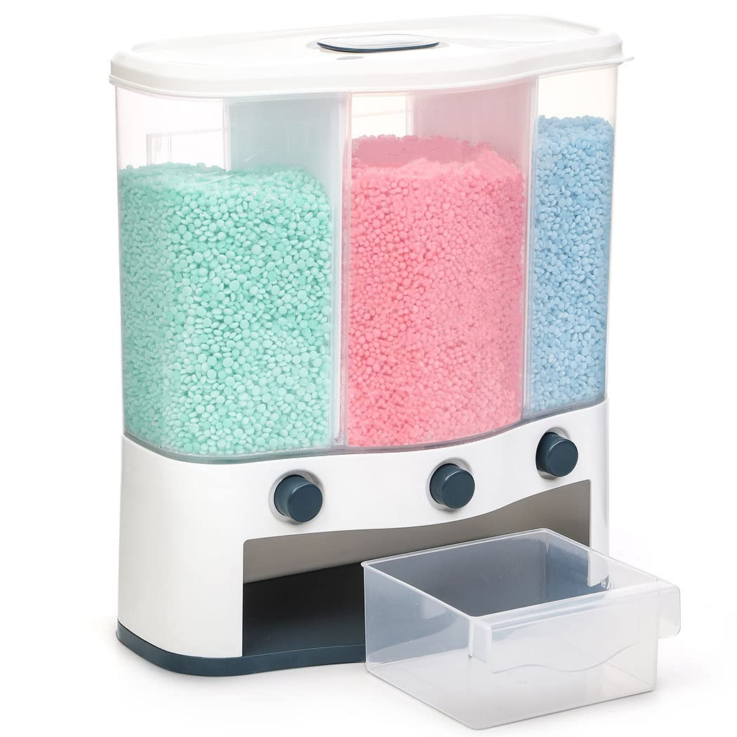 Conworld 3 Grid Wall-Mounted Dry Food Storage Container with Measuring Cups