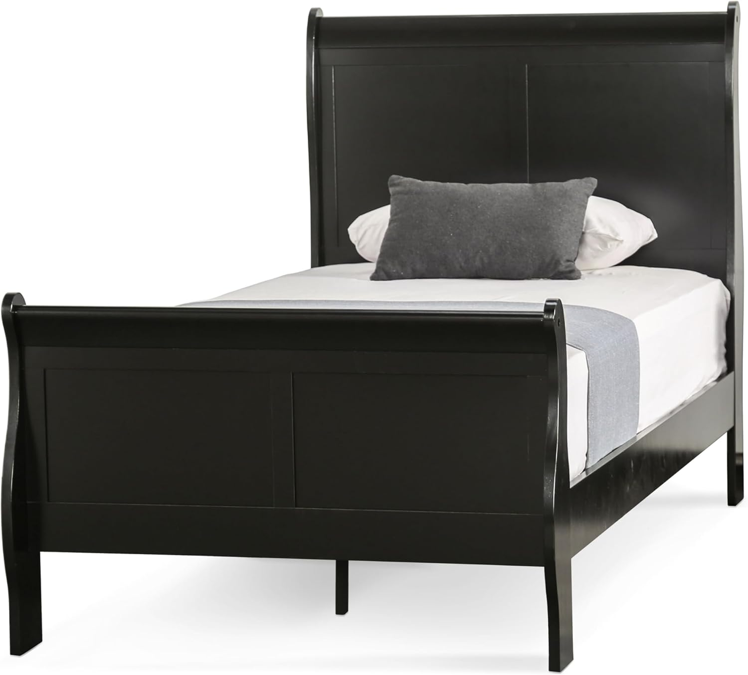 Furniture of America Toni Transitional Solid Wood Panel Twin Bed in Black