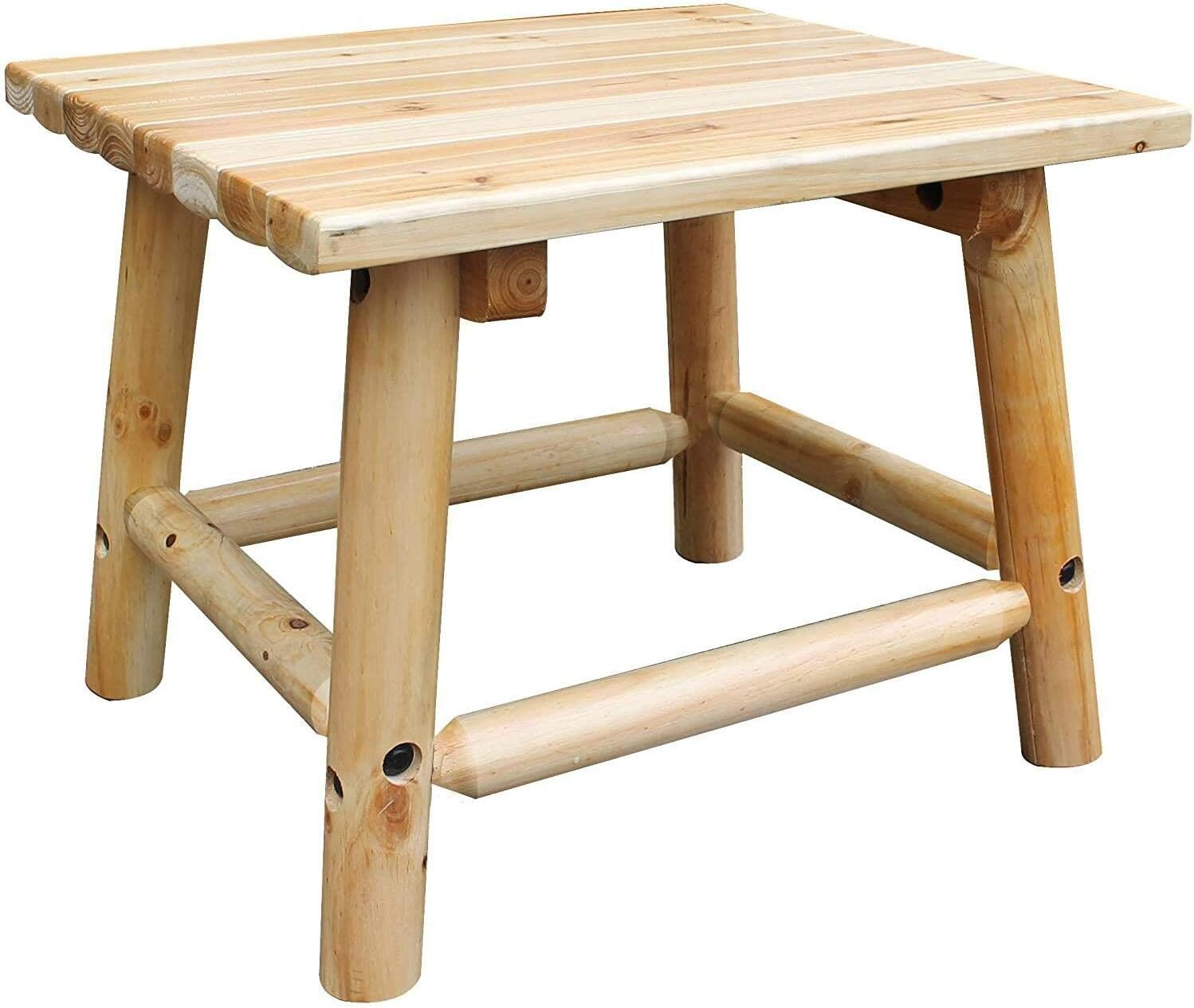 Leigh Country TX 95152 Aspen Outdoor Wood End Table Natural
