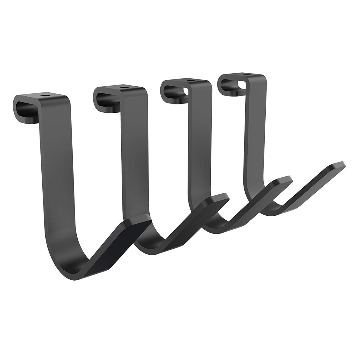 FLEXIMOUNTS 4 Pack Add On Storage Rail Hook Accessory for Ceiling Rack and Wall Shelving, Max Weight Capacity up to 50lbs, Black