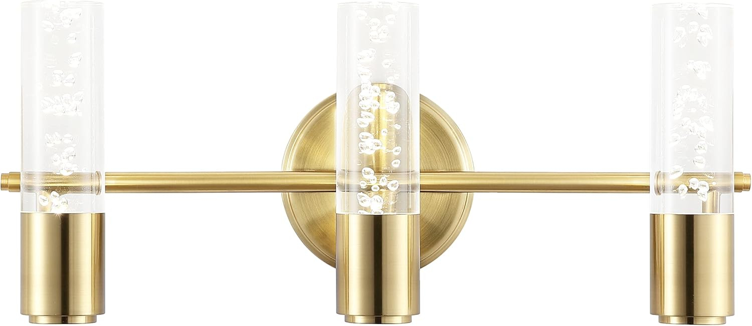 JONATHAN Y Bolha 18" 3-Light Minimalist Modern Bubble Acrylic/Iron Integrated LED Vanity Light, Black